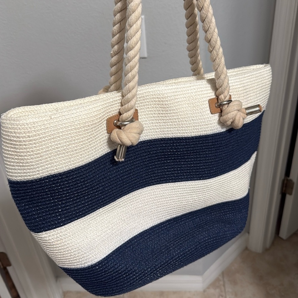Striped Beach Bag / Beach Tote